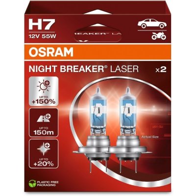 OSRAM NIGHT BREAKER LASER +150% H7 55W 12V 2PCS