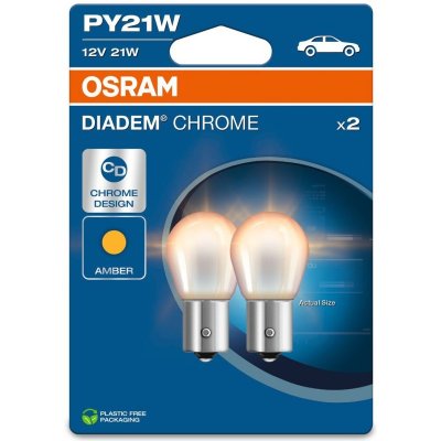 OSRAM DIADEM CHROME AMBER PY21W 12V 2PCS