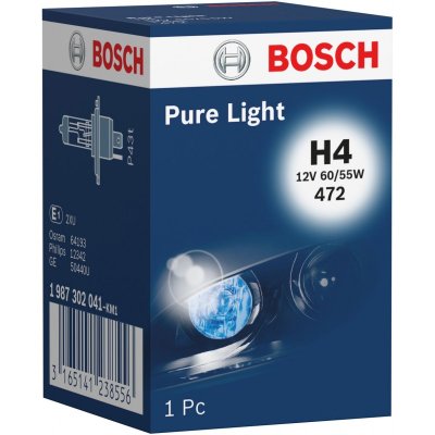 BOSCH PURE LIGHT H4 4000K 55W 12V