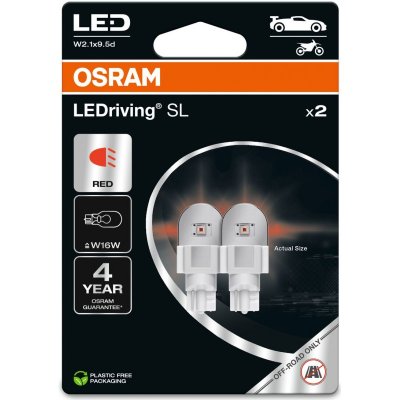 OSRAM RED W16W LED 1,4W 12V 2PCS