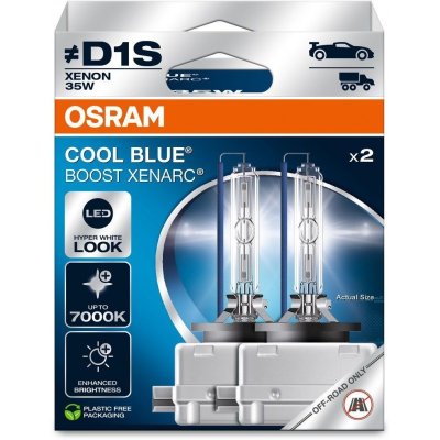 OSRAM XENARC COOL BLUE BOOST NO ECE D1S 7000K 35W 85V 2PCS