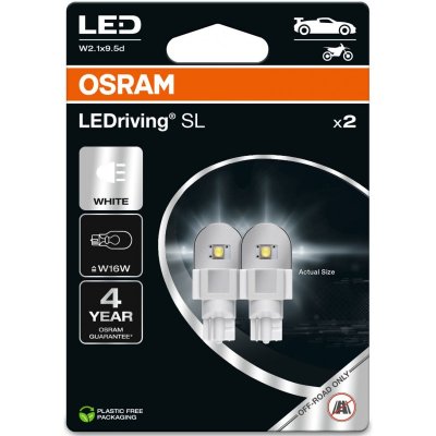 OSRAM WHITE 6000K W16W LED 2W 12V 2PCS