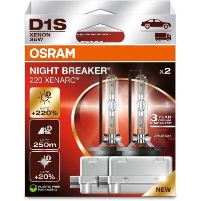 OSRAM XENARC NIGHT BREAKER 220 D1S 4500K 35W 85V 2PCS