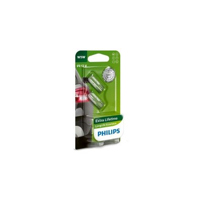 PHILIPS LONG LIFE ECOVISION W5W 3200K 5W 12V 2PCS