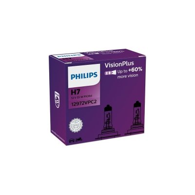 PHILIPS VISIONPLUS PLUS 60% H7 5000K 55W 12V 2PCS