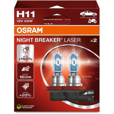 OSRAM NIGHT BREAKER LASER +150% H11 3200K 55W 12V 2PCS