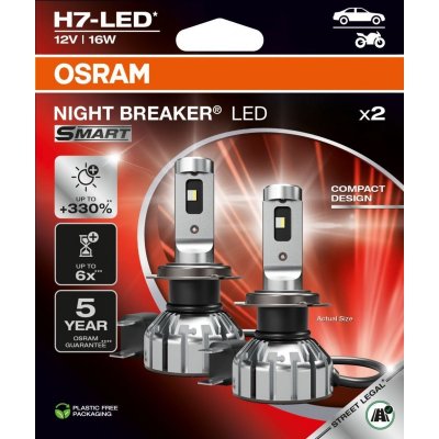 OSRAM H7-LED NIGHT BREAKER SMART 6000K 16W 12V 2PCS