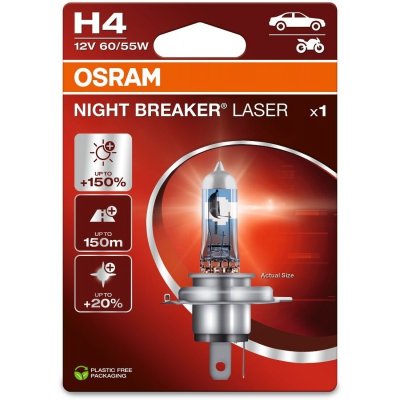 OSRAM NIGHT BREAKER LASER +150% H4 3900K 60/55W 12V
