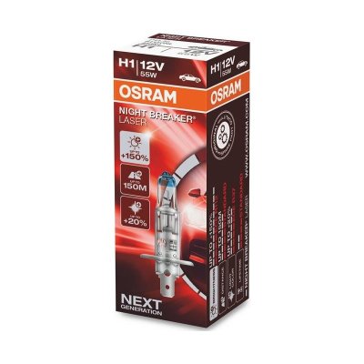 OSRAM NIGHT BREAKER LASER +150% H1 3400K 55W 12V