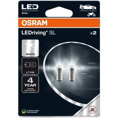 OSRAM WHITE 6000K T4W LED 1W 12V 2PCS