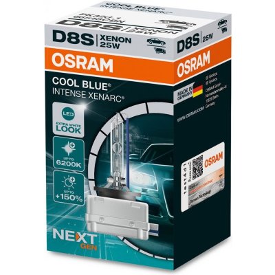 OSRAM XENARC COOL BLUE INTENSE NEXTGEN+150% D8S 6200K 25W 42V